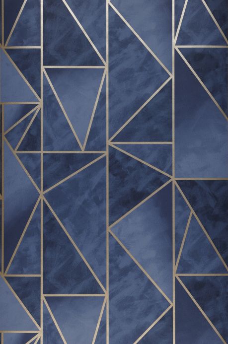Papel de parede geométrico Papel de parede Fantasque azul escuro Largura do rolo