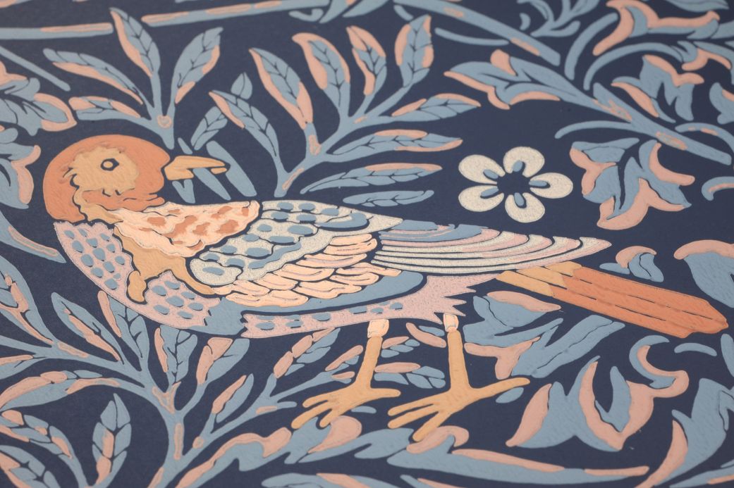 Papier peint de William Morris Papier peint Morris Birds bleu gris Vue détail