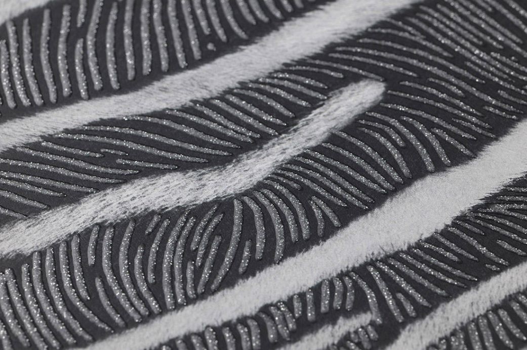 Faux Leather Wallpaper Wallpaper Merula black grey Detail View