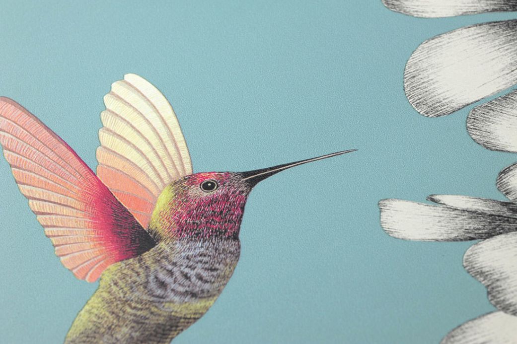 Bird Wallpaper Wallpaper Gesine pastel turquoise Detail View