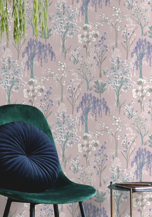 Botanical Wallpaper Wallpaper Sinfonia pastel violet Room View