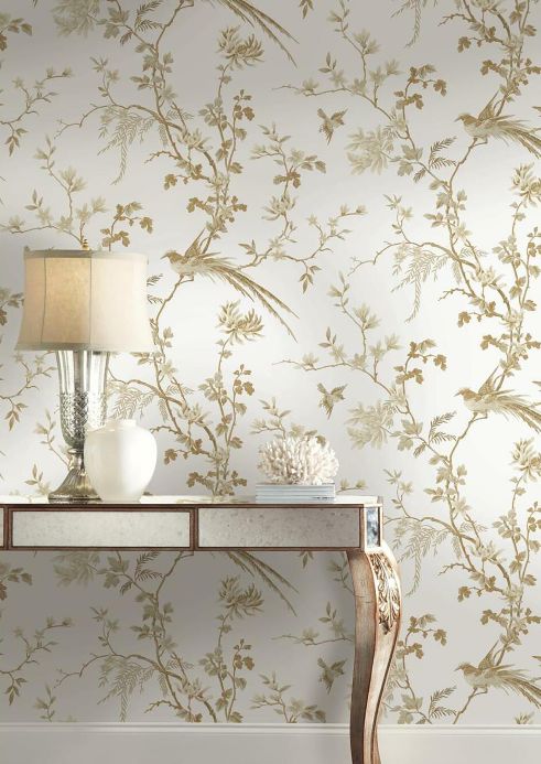 Bird Wallpaper Wallpaper Coringa white Room View