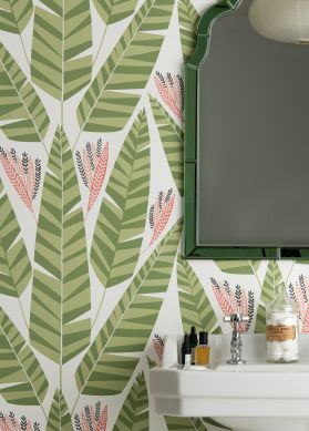Wallpaper Jungle reseda-green Raumansicht