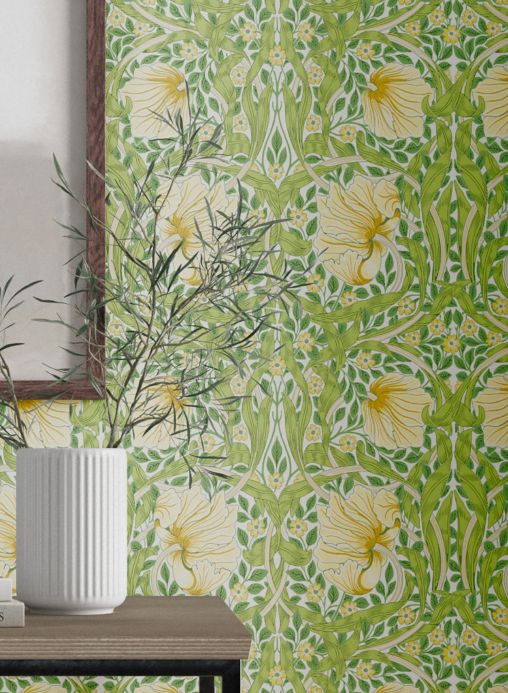 Papel de parede Art Nouveau Papel de parede Despina verde claro Ver ambiente