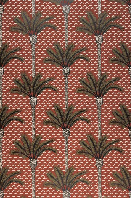 Art Deco Tapeten Tapete Palm Luxe Kastanienbraun Bahnbreite