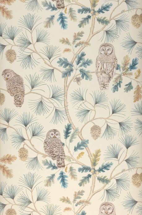 Bird Wallpaper Wallpaper Florentine cream white Roll Width