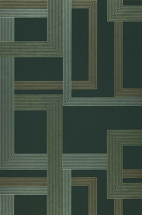 Geometric Wallpaper Wallpaper Alcamo black green Roll Width