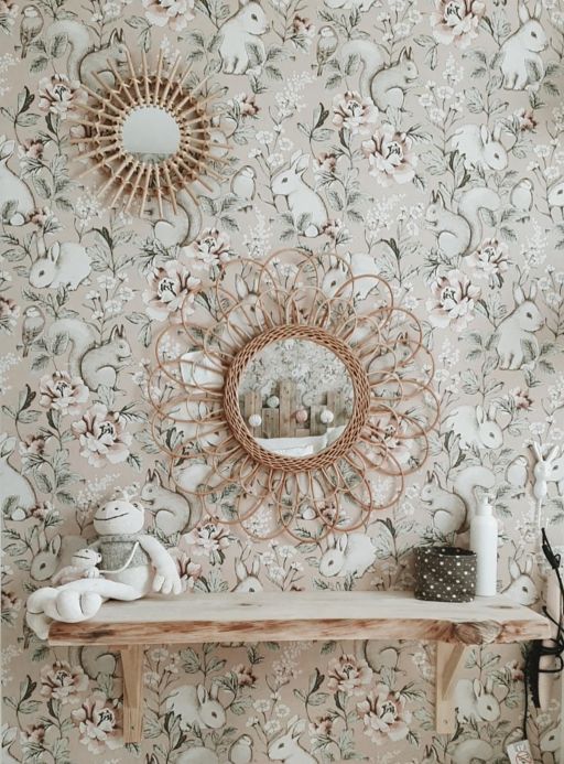 Children’s Wallpaper Wallpaper Twiggy rosewood Room View