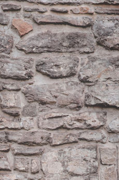 Papel de parede estilo industrial Fotomural Rustic Stones cinza claro Largura do rolo