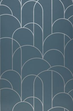 Papel de parede Zania cinza azulado Largura do rolo