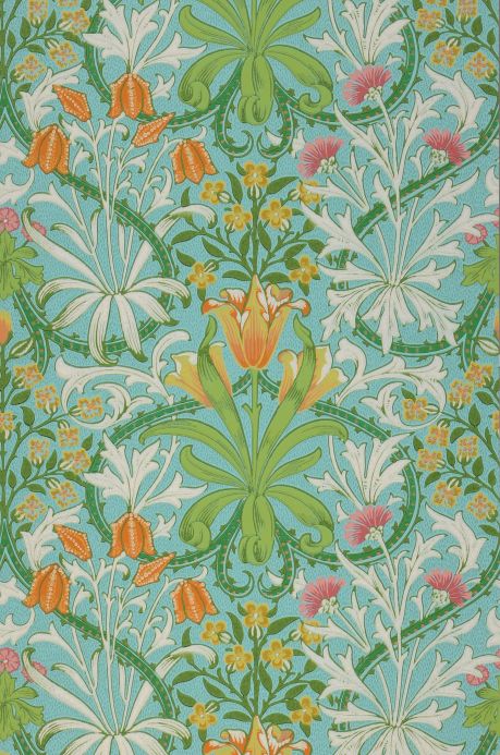 William Morris Wallpaper Wallpaper Rebecca pastel turquoise Roll Width