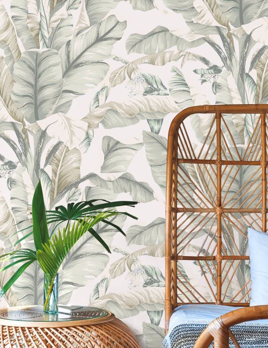 Paper-based Wallpaper Wallpaper Belize cream white Room View