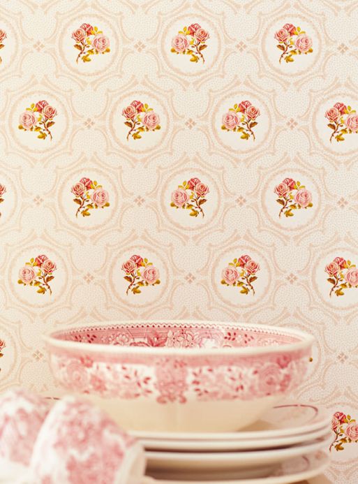 Pink Wallpaper Wallpaper Nissi red orange Room View