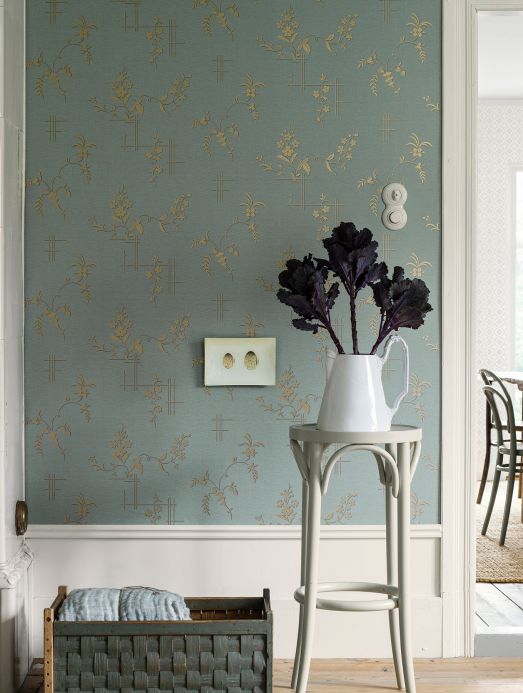 Classic Wallpaper Wallpaper Fiselto light mint turquoise Room View