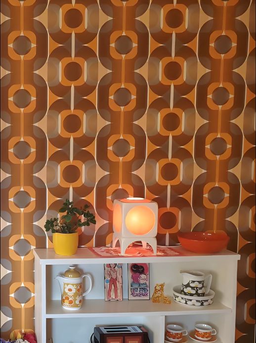 Bathroom Wallpaper Wallpaper Sinon orange Room View