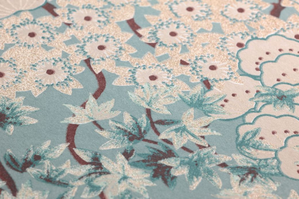Styles Wallpaper Pondichery mint turquoise Detail View
