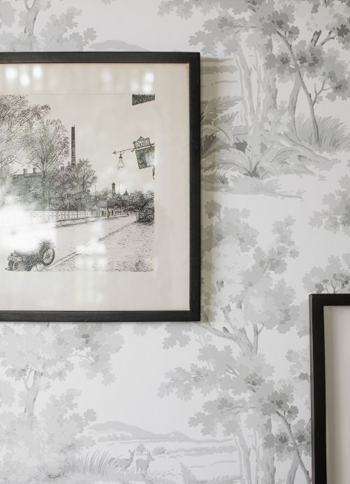 Forest and Tree Wallpaper Wallpaper Calobra grey tones Room View