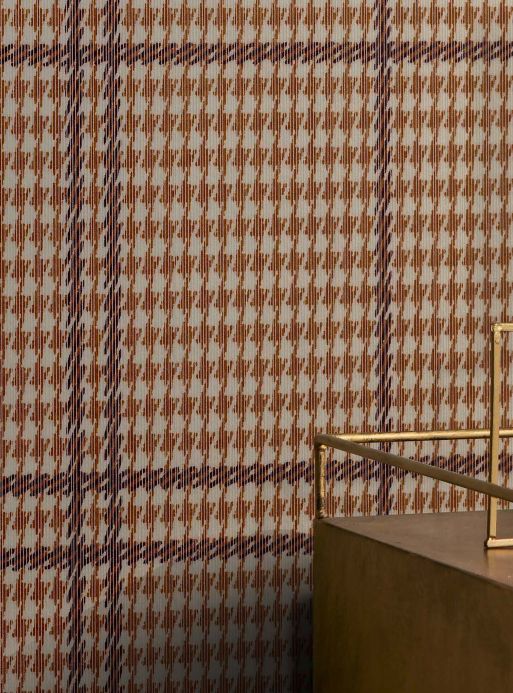 Textile Wallpaper Wallpaper Glencheck orange Room View