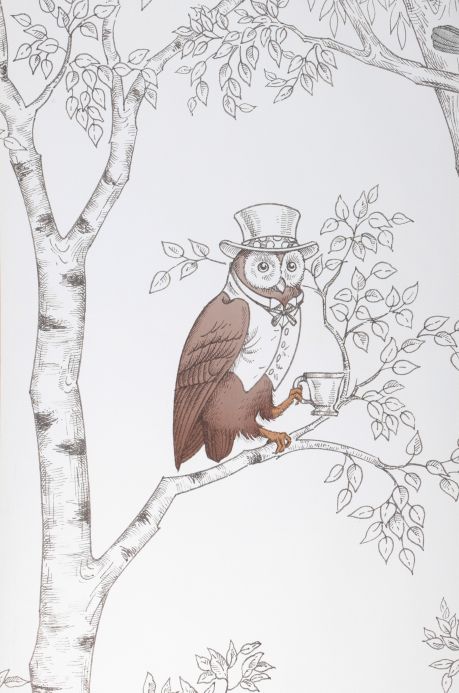 Papel pintado infantil Fotomural Animal Forest tonos de marrón Ancho rollo