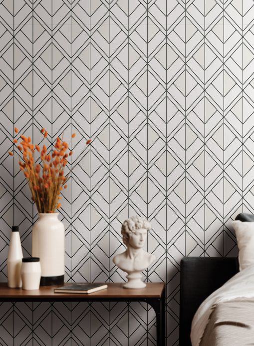 Geometric Wallpaper Wallpaper Stromboli white Room View