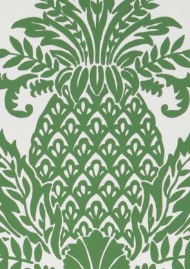 Pineapple Damask Grün Muster