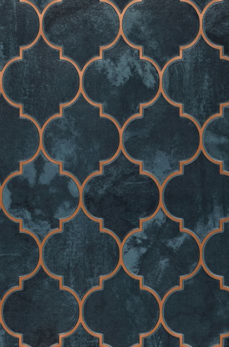 Orientalische Tapeten Tapete Taman Ozeanblau A4-Ausschnitt