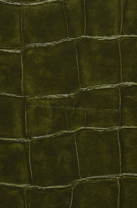 Faux Leather Wallpaper Wallpaper Croco 05 dark green A4 Detail