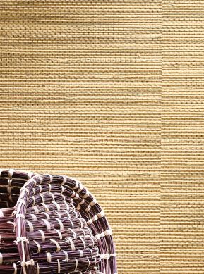 Wallpaper Grasscloth Impression brown beige Raumansicht