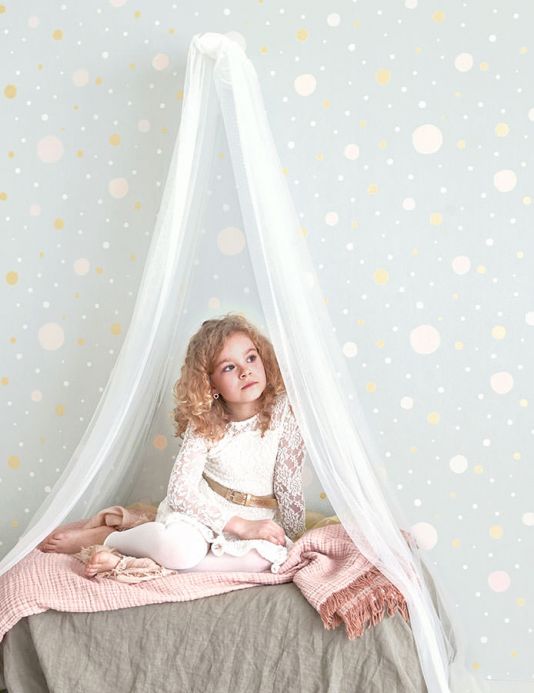 Children’s Wallpaper Wallpaper Confetti light grey Room View