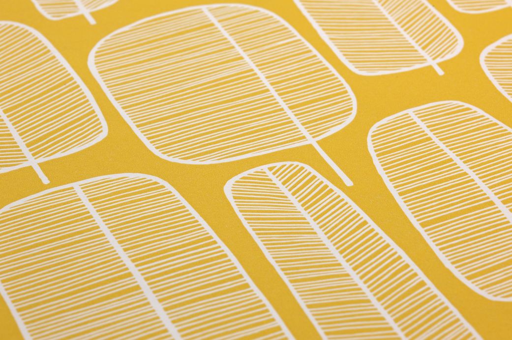 Botanical Wallpaper Wallpaper Little Trees lemon yellow Detail View