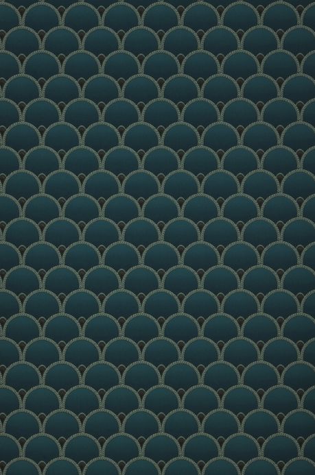 Papel de parede geométrico Papel de parede Moxie verde azulado Largura do rolo