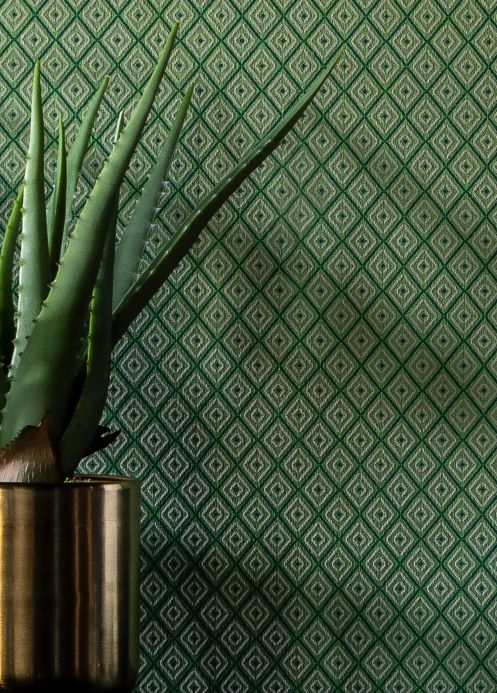 Textile Wallpaper Wallpaper Calaluna green Room View