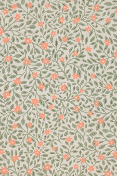 Floral Wallpaper Wallpaper Karina reseda-green Ausschnitt A4