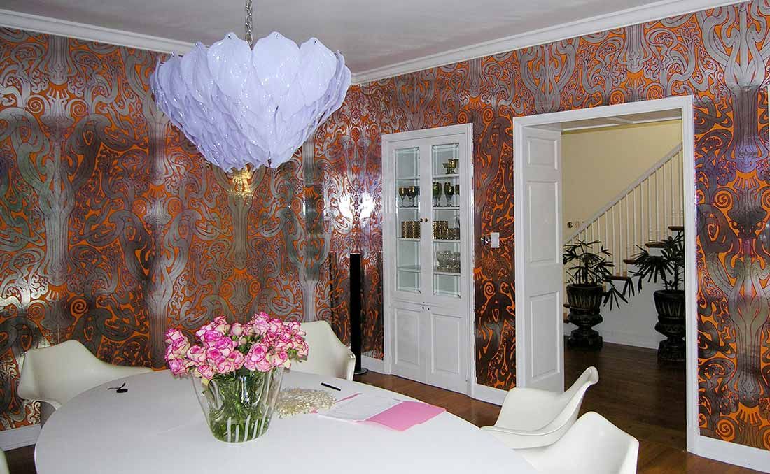 Orange Wallpaper Wallpaper Flower of Love chrome lustre Room View