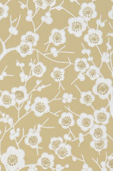Papel pintado floral Papel pintado Laila beige verdoso Detalle A4