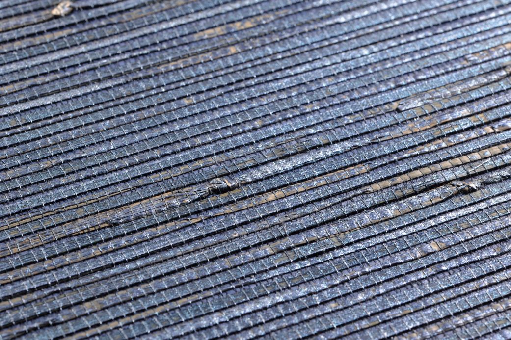Eco-friendly Wallpaper Wallpaper Grass on Roll 05 shades of blue Detail View