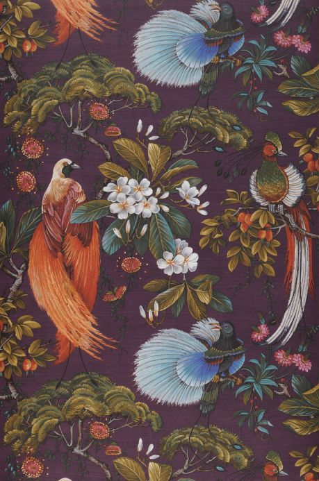 Bird Wallpaper Wallpaper Limosa crimson violet Roll Width