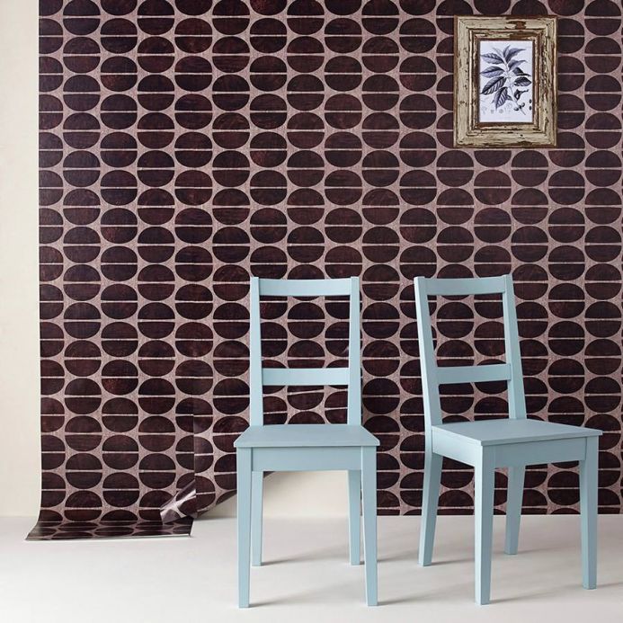 Archiv Wallpaper Rongo chocolate brown Room View