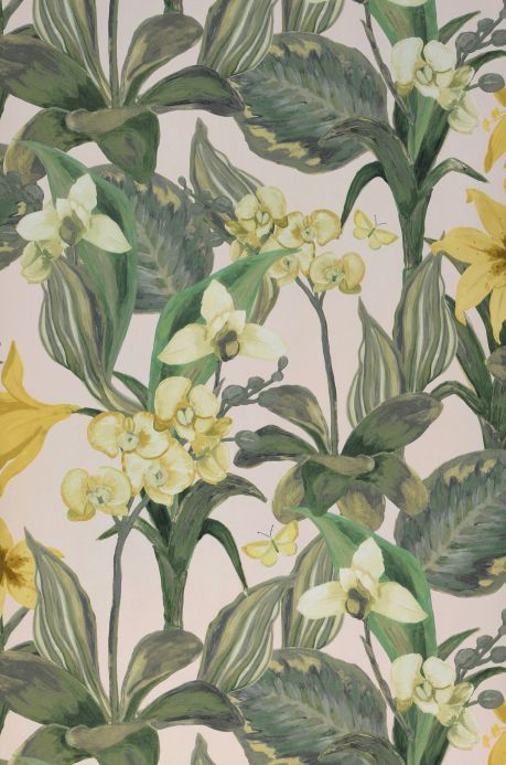 Floral Wallpaper Wallpaper Marianne yellow hues Roll Width