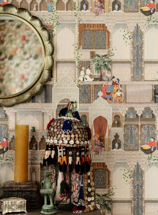 Carta da parati in stile orientale Fotomurale The Kasbah beige chiaro Visuale camera