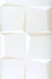 Wallpaper 3D-Squares cream white