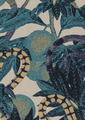 Jungle Snakes Wasserblau Muster