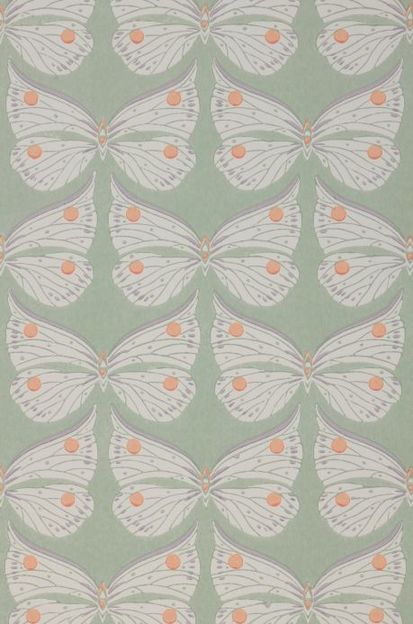 Butterfly Wallpaper Wallpaper Lisabet pale green A4 Detail