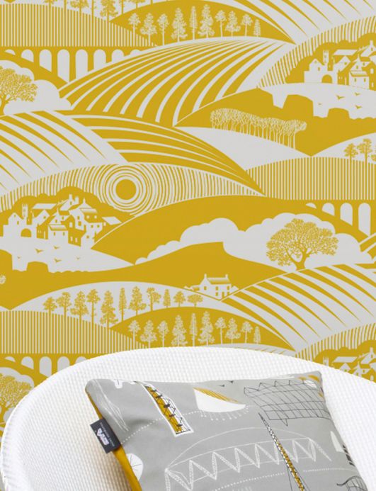 Paper-based Wallpaper Wallpaper Ludovic lemon yellow Room View