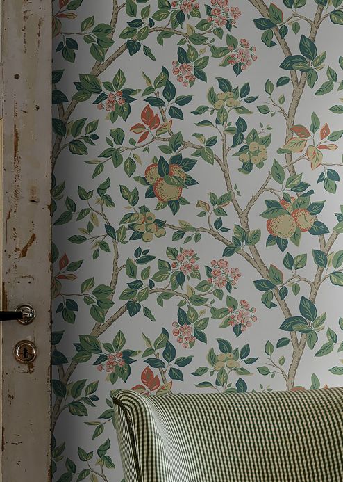 Papel de parede botânico Papel de parede Malin branco Ver ambiente