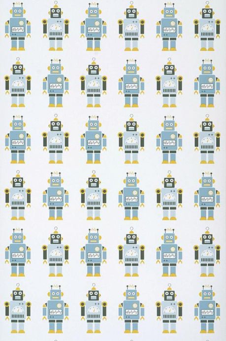 Archiv Papier peint Robots bleu clair Largeur de lé