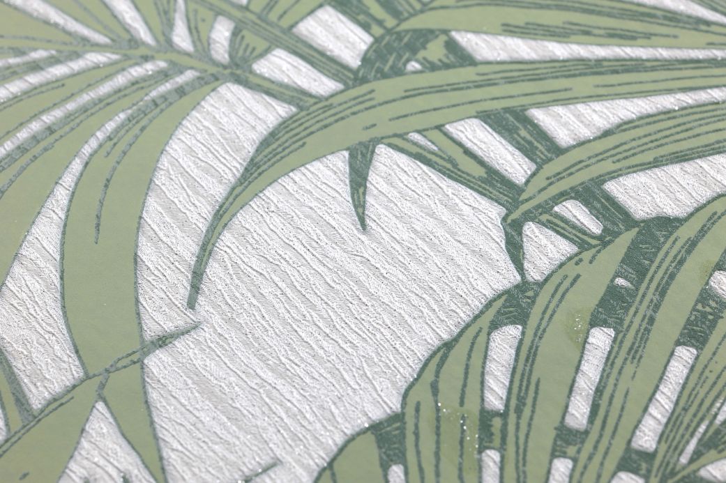 Papier peint botanique Papier peint Tatanu vert foncé Vue détail