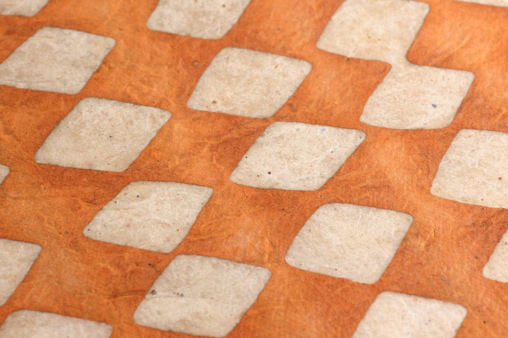 Designer Wallpaper Yamantaka orange brown Detail View