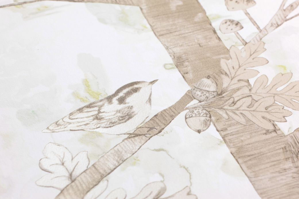 Bird Wallpaper Wallpaper Haylie brown grey Detail View