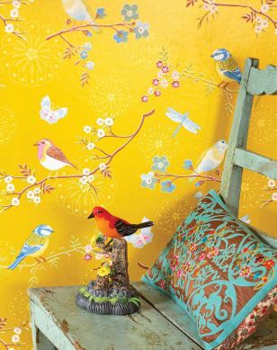 Yellow wallpaper for sunny vibes in the room – buy them online now!